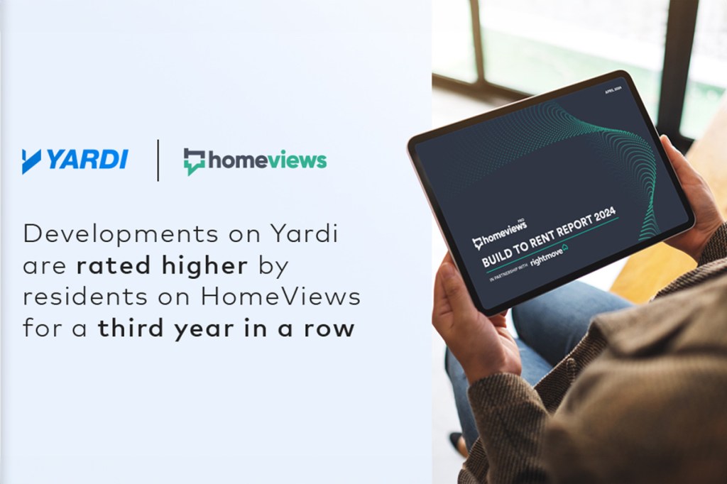 Developments on Yardi are rated higher by residents on HomeViews for a third year in a row